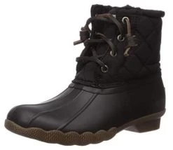 Sperry Black Matte Children Salwater Water Resistant Boots STK161233