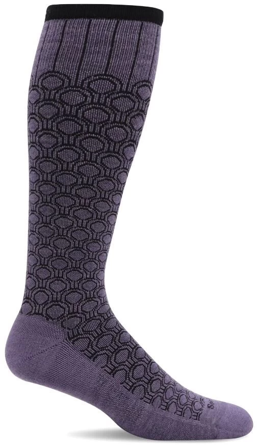 SockWell Plum Women's Deco Dot - Moderate Graduated Compression Socks SW128W 3 SockWell Plum Women's Deco Dot - Moderate Graduated Compression Socks SW128W