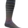 SockWell Black Strip Women's Circulator - Graduated Compression Socks SW1W -Vogue Shoes sw1w 901