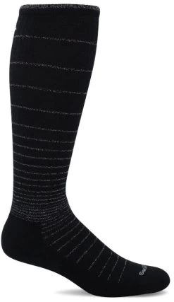 SockWell Black Sparkle Women's Circulator - Moderate Graduated Compression Socks SW1W