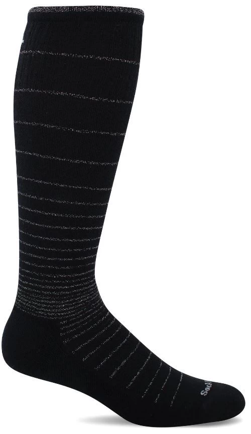 SockWell Black Sparkle Women's Circulator - Moderate Graduated Compression Socks SW1W 3 SockWell Black Sparkle Women's Circulator - Moderate Graduated Compression Socks SW1W