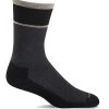 SockWell Black Men's Plantar Cush Crew Firm Compression Socks SW29M -Vogue Shoes sw29m 900