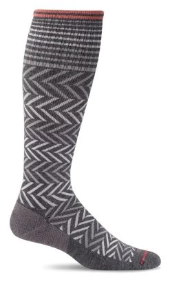 SockWell Chevron Charcoal Moderate Graduated Womens Compression Socks SW7W