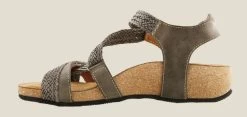 Taos Dark Grey Trulie Womens Comfort Sandals TRU-16406 -Vogue Shoes tru 16406 dkgy 1