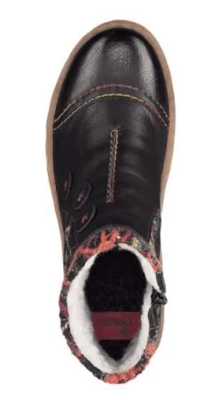 Rieker Black Confetti Womens Collar Ankle Boots Z6759-00 -Vogue Shoes z6759 00 5 1